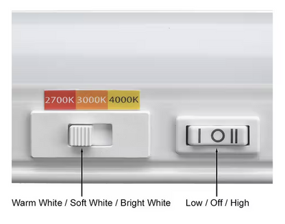 Commercial Electric Plug-In 12 inch Linkable LED Undercabinet Light Task Under Counter Kitchen Lighting 3 Color Temperature Options