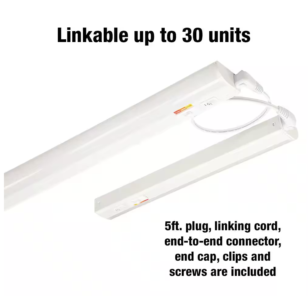 Commercial Electric Plug-In 12 inch Linkable LED Undercabinet Light Task Under Counter Kitchen Lighting 3 Color Temperature Options