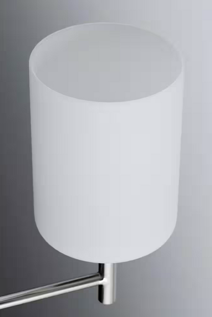 Replay Collection 22 in. 3-Light Brushed Nickel Etched White Glass Modern Bathroom Vanity Light