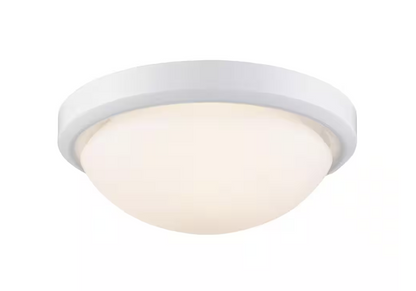 Bel Air Lighting Bliss 15 in. 3-Light White Flush Mount Ceiling Light Fixture with Frosted Shade