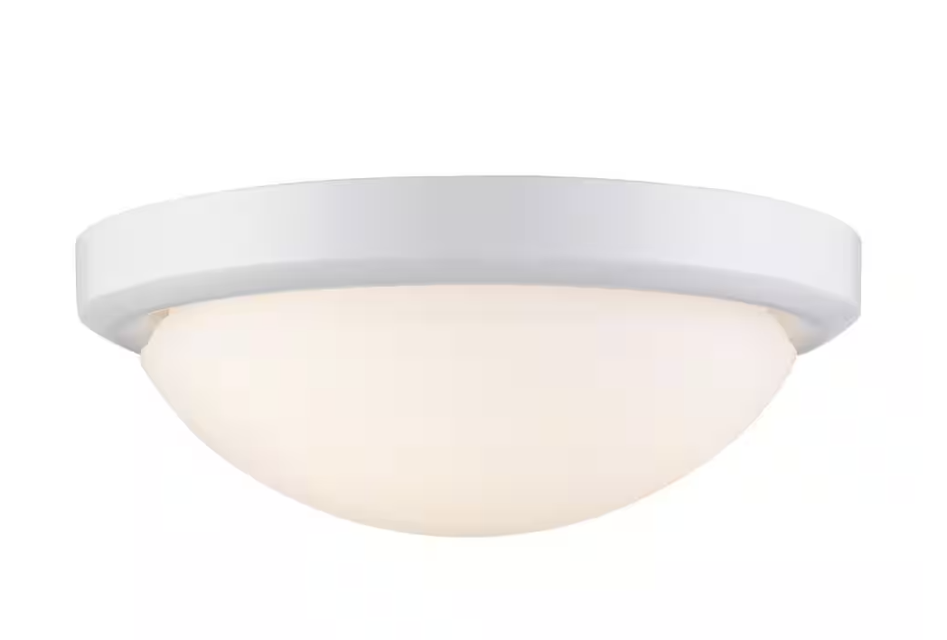 Bel Air Lighting Bliss 15 in. 3-Light White Flush Mount Ceiling Light Fixture with Frosted Shade