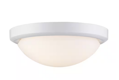 Bel Air Lighting Bliss 15 in. 3-Light White Flush Mount Ceiling Light Fixture with Frosted Shade