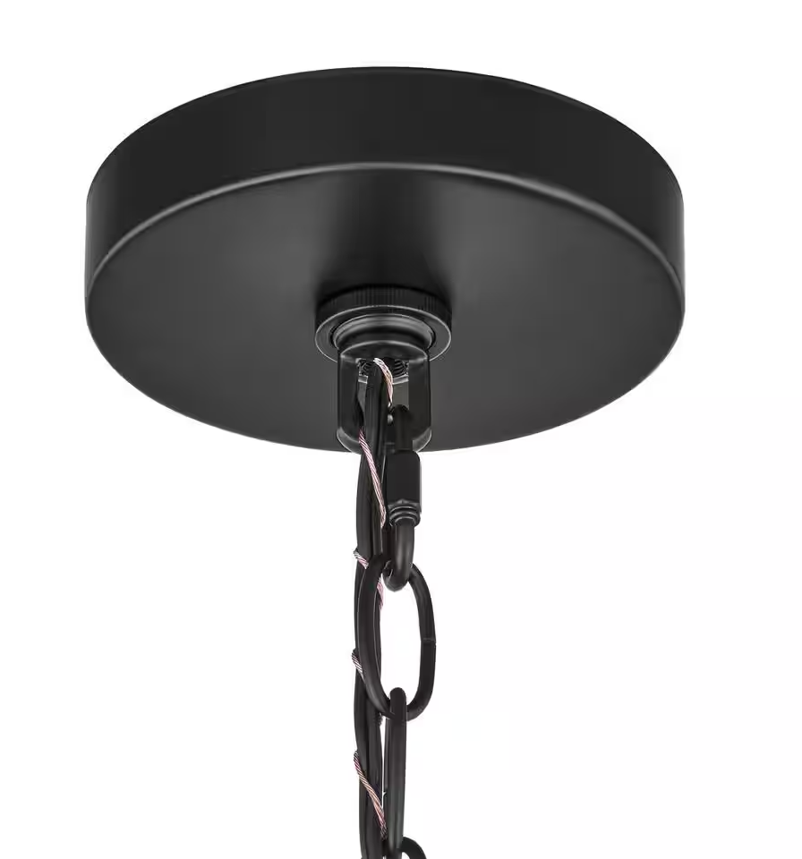 Hampton Bay Ashewick 5-Light Black Chandelier Light Fixture with Clear Glass Shades