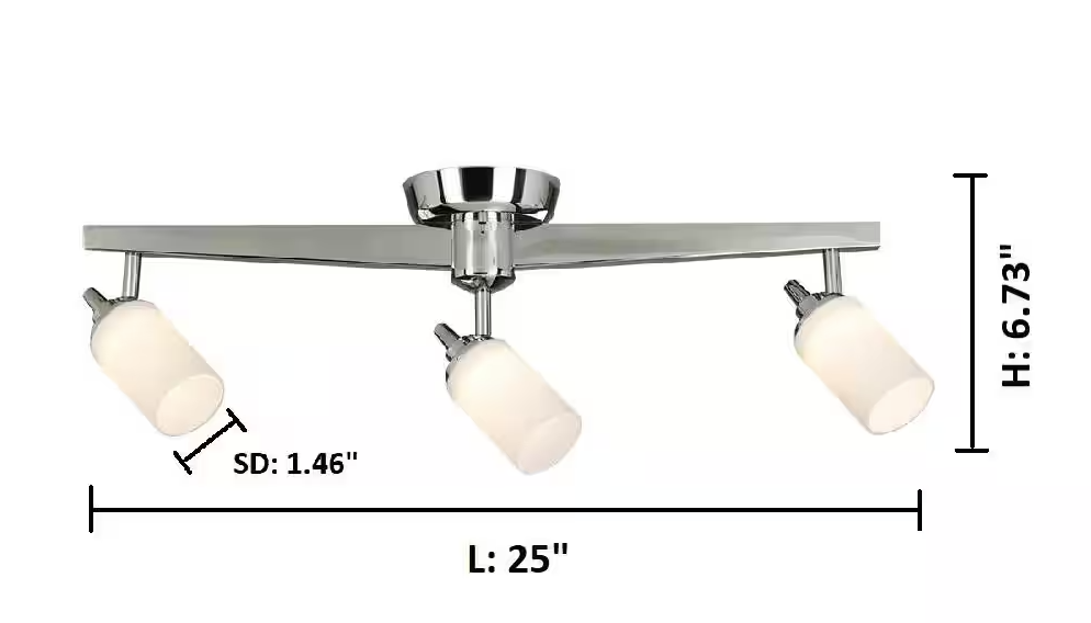 Eglo 1600 Penn Ave 2 ft. 3-Light Chrome Integrated LED Fixed Track Lighting Kit