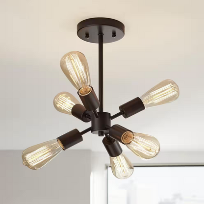 Home Decorators Collection Leonie 6-Light Bronze Sputnik Semi-Flush Mount