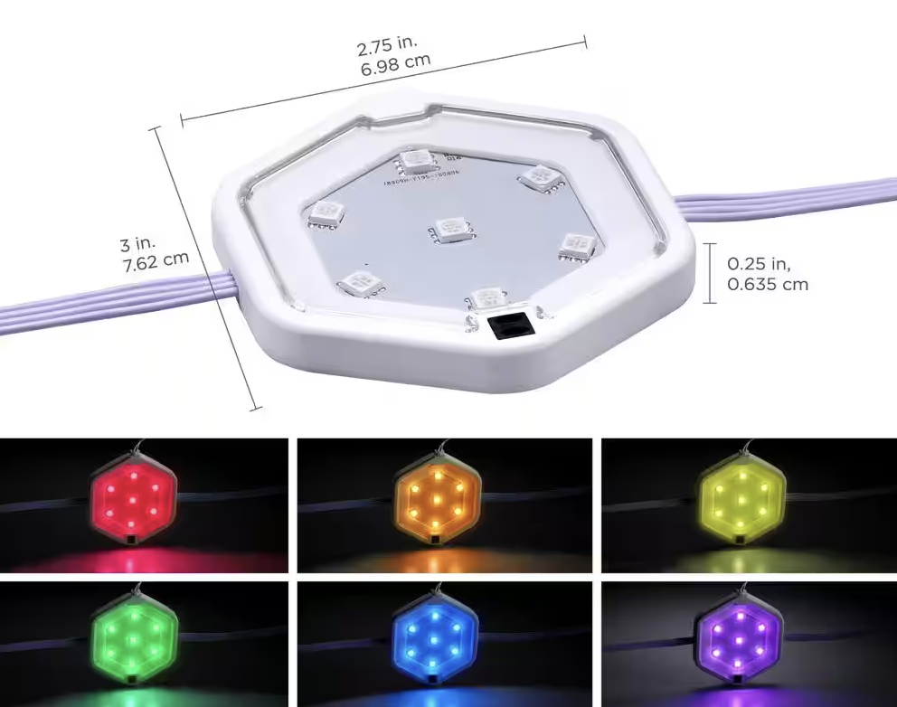 BLACK+DECKER LED Puck Light Kit RGB Color Changing (3-Pack)