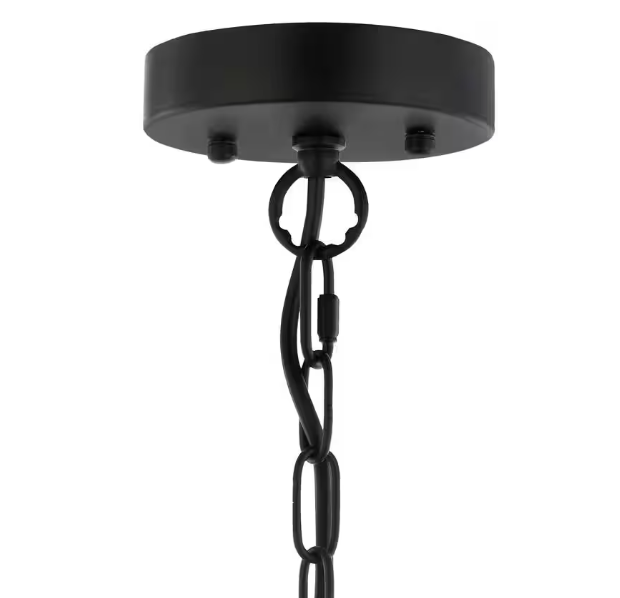 Light Society Malibu 3-Light Black Pendant with Smokey Glass Shade