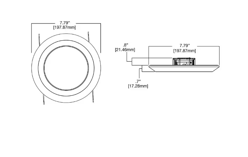 HALO SLDSL6 Series 6 Inch 2700K-5000K Selectable CCT Surface Integrated LED Downlight Recessed Light with White Round Trim