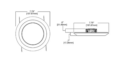 HALO SLDSL6 Series 6 Inch 2700K-5000K Selectable CCT Surface Integrated LED Downlight Recessed Light with White Round Trim