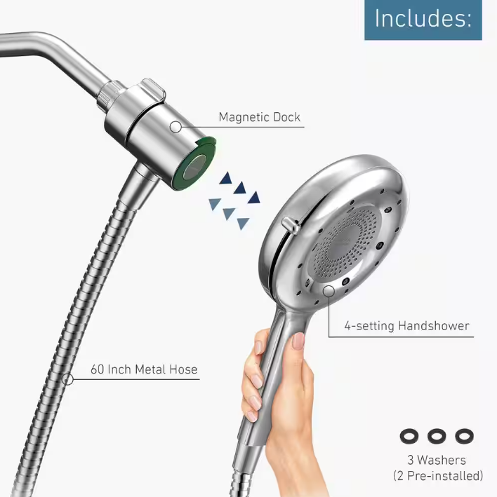 MOEN Nebia 4-Spray Patterns 6.5  Wall Mount Magnetix Handheld Shower Head Chrome