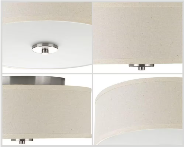 Progress Lighting Inspire Collection 13 in. Brushed Nickel Transitional Kitchen Ceiling Light Drum Flush Mount