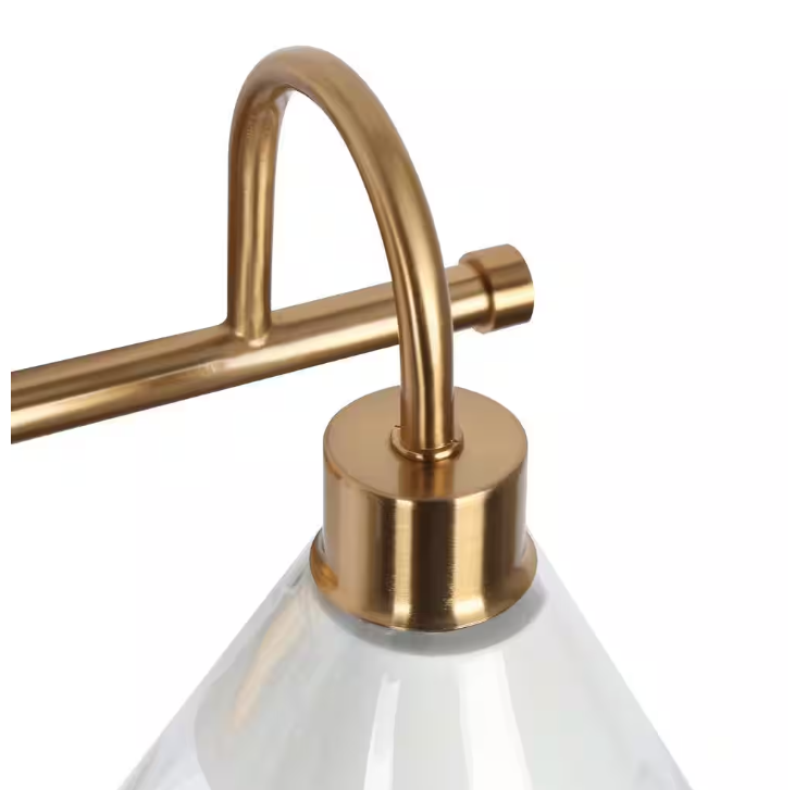 Uolfin 13.5 in. 2-Light White and Gold Vanity Light