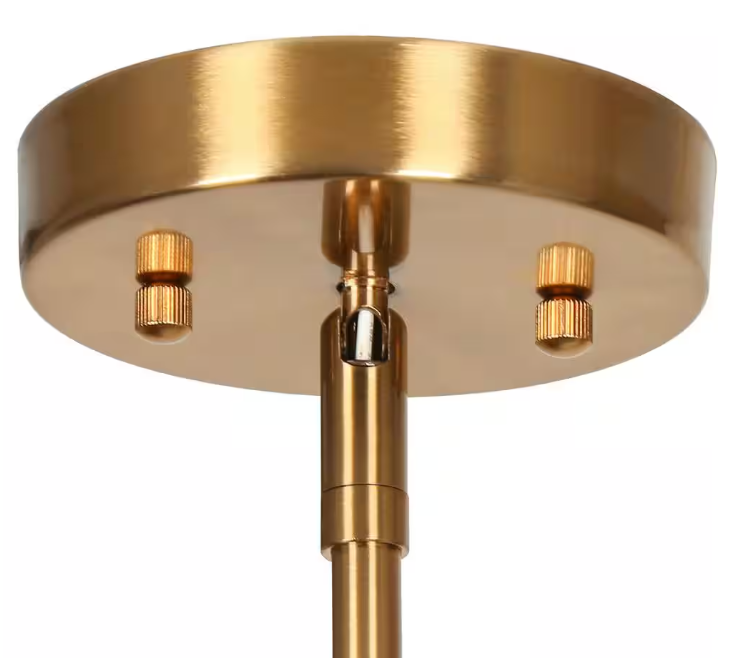 LNC Quoridan Brass Modern Drum Kitchen Pendant with Seedy Glass Contemporary 1-Light Living Dining Room Island Chandelier