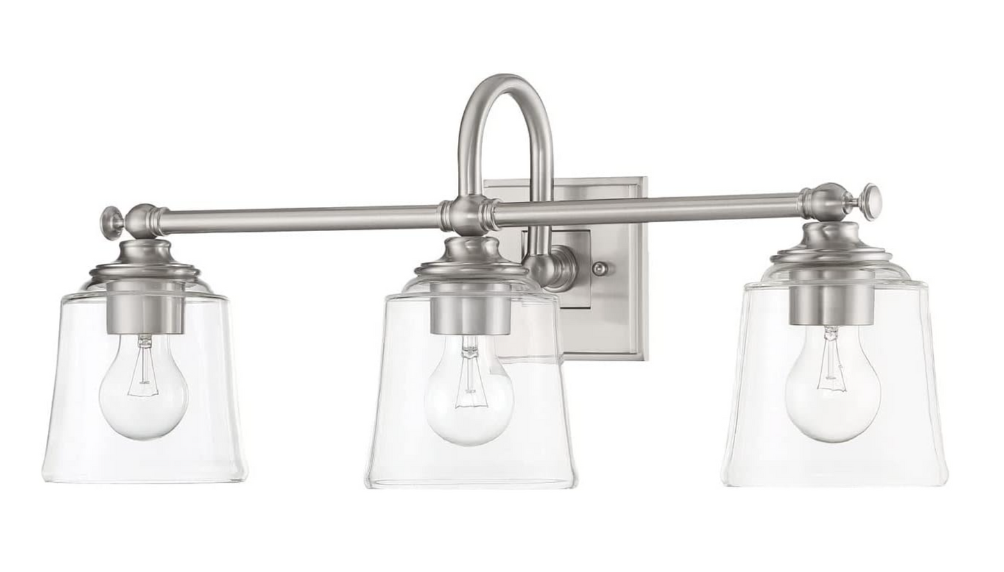 Signature Hardware Antonia 3 Light 25 in Bathroom Brushed Nickel Vanity Light