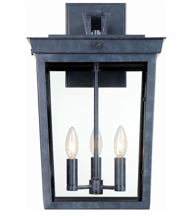 Crystorama Belmont 3 Light Graphite Wall Mount Outdoor Sconce - 12'' W X 20'' H X 13.5'' D