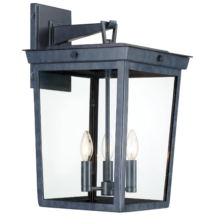 Crystorama Belmont 3 Light Graphite Wall Mount Outdoor Sconce - 12'' W X 20'' H X 13.5'' D