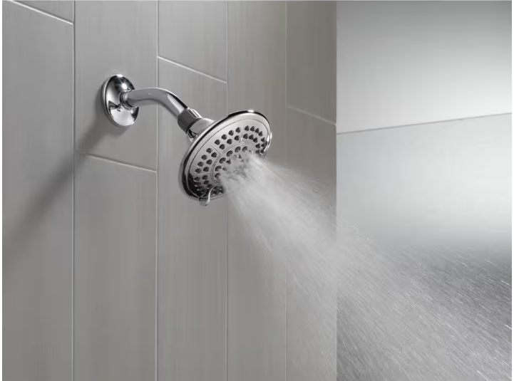 Delta 5-Spray Patterns 1.75 GPM 4.94 in. Wall Mount Fixed Shower Head in Chrome