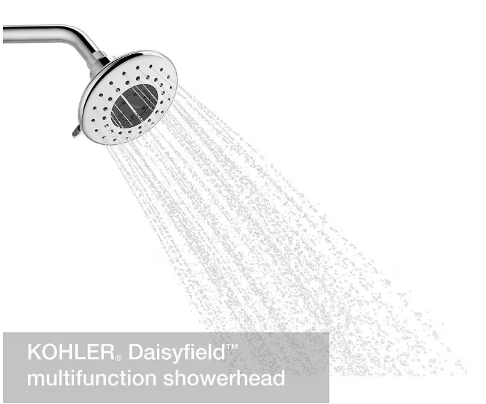 KOHLER Daisyfield 6-Spray Patterns with 1.75 GPM 4.94 in. Wall Mount Fixed Shower Head in Polished Chrome