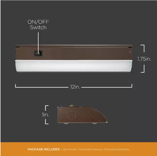 ULTRA PROGRADE ProWire Direct Wire 12 in. LED Oil-Rubbed Bronze Under Cabinet Light