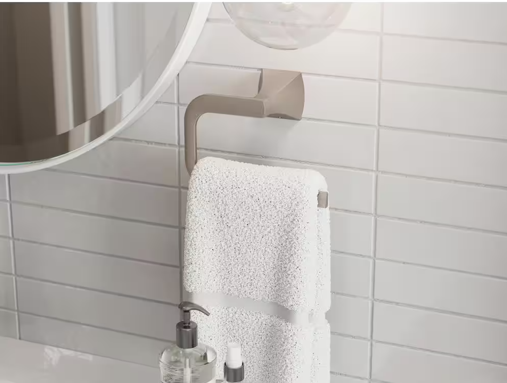 Bruxie Wall Mounted Hand Towel Holder in Spot Defense Brushed Nickel