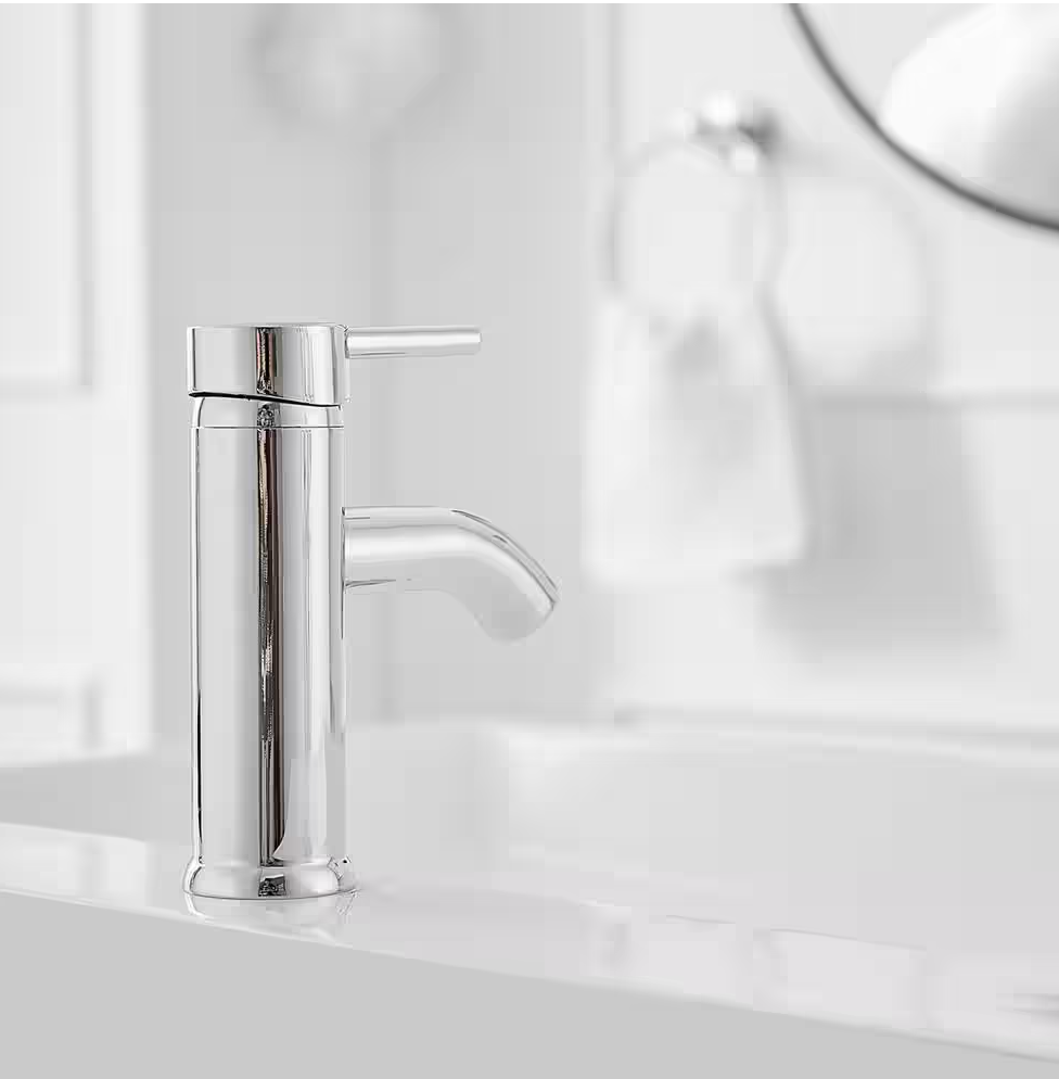 Single Hole Single-Handle Bathroom Faucet with Pop up Drain in Polished Chrome