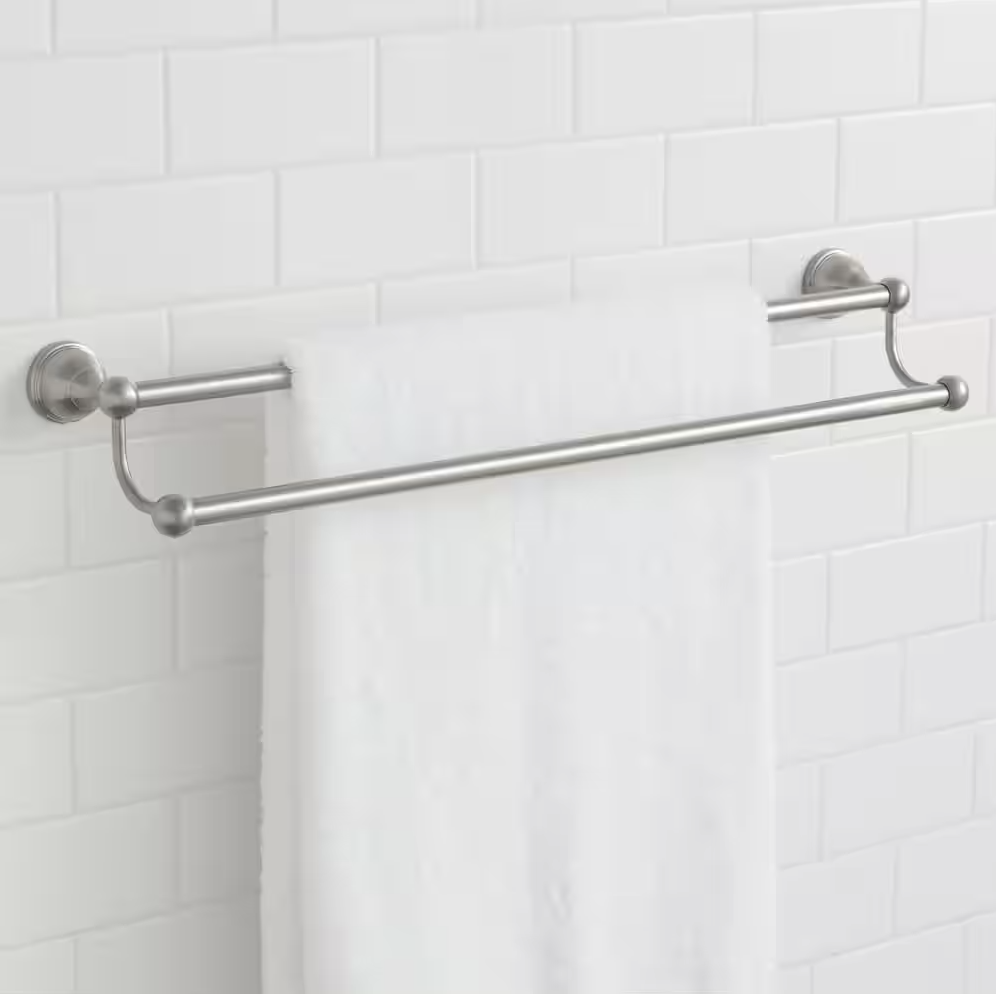 Mandouri Series 24 in. Double Towel Bar in Brushed Nickel