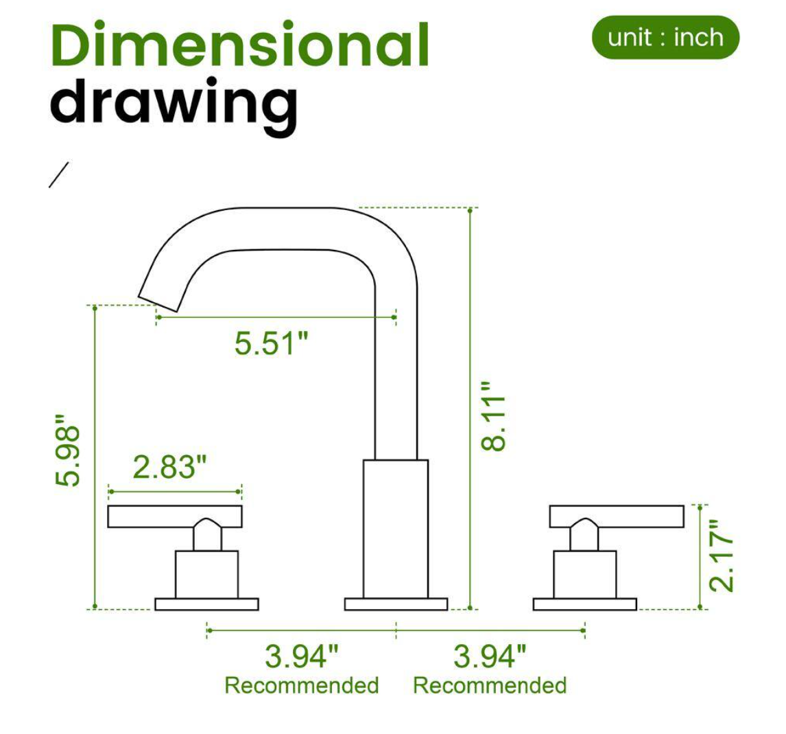 8 in. Widespread Double Handles Bathroom Faucet Combo Kit in Brushed Gold