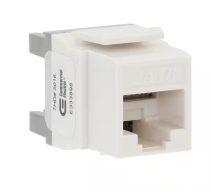 Commercial Electric Cat-6 Jack in White (25-Pack)