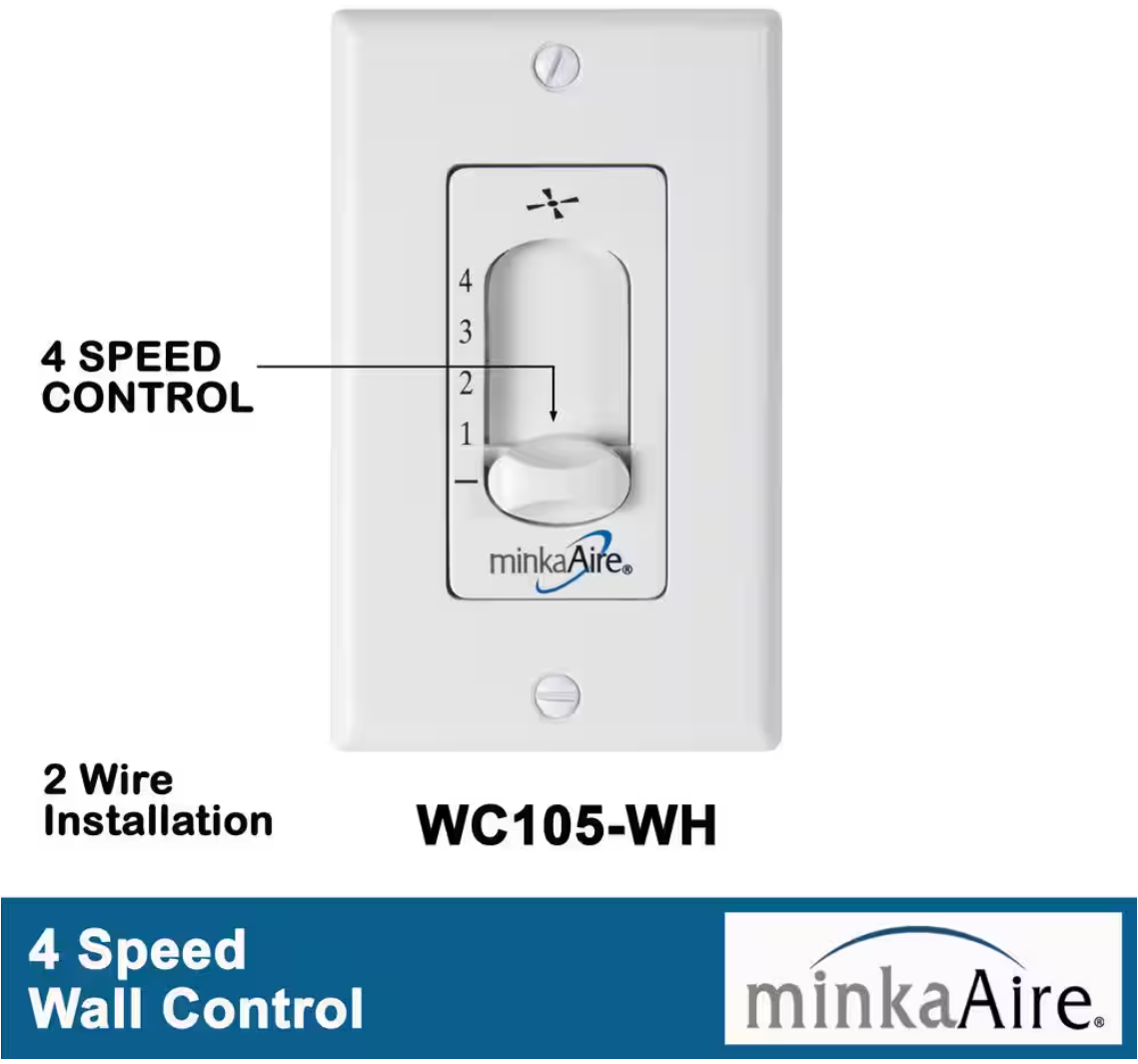 MINKA-AIRE Roto 52 in. Indoor White Ceiling Fan with Wall Control