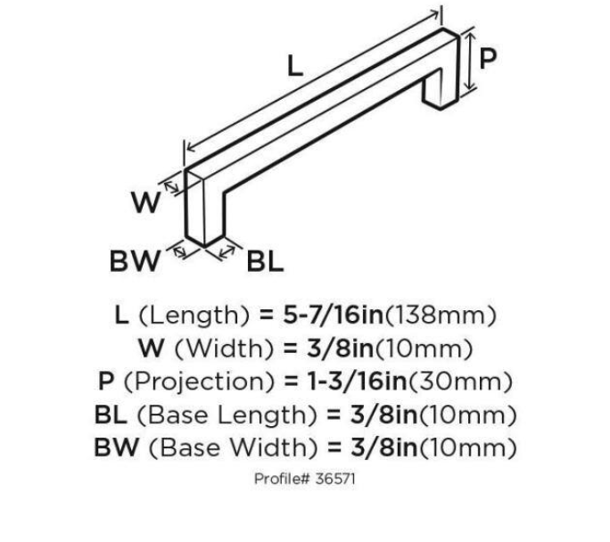 Amerock Monument 5-1/16 in (128 Mm) Center-to-Center Satin Nickel Cabinet Pull