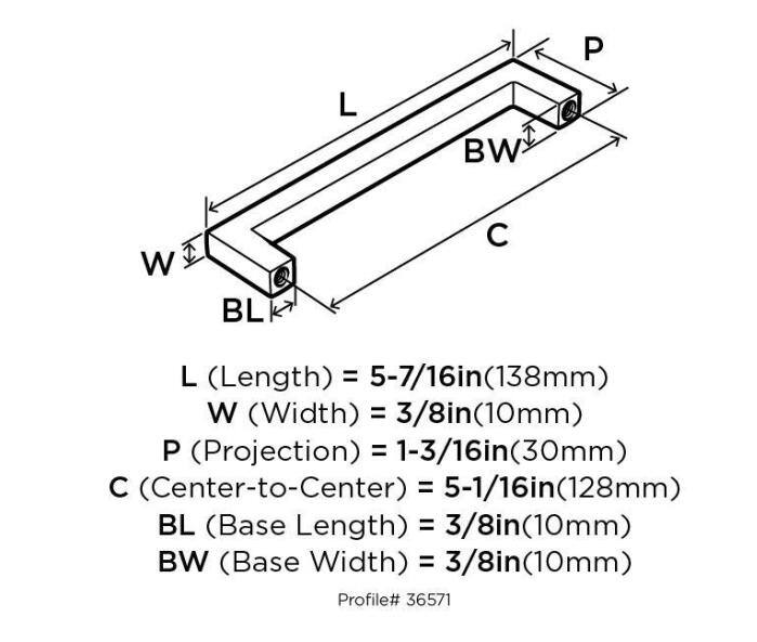 Amerock Monument 5-1/16 in (128 Mm) Center-to-Center Satin Nickel Cabinet Pull