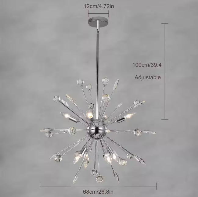 EDISLIVE Calzada 8-Light Chrome Crystal Sputnik Chandelier