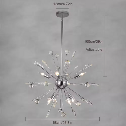 EDISLIVE Calzada 8-Light Chrome Crystal Sputnik Chandelier