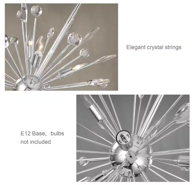 EDISLIVE Calzada 8-Light Chrome Crystal Sputnik Chandelier