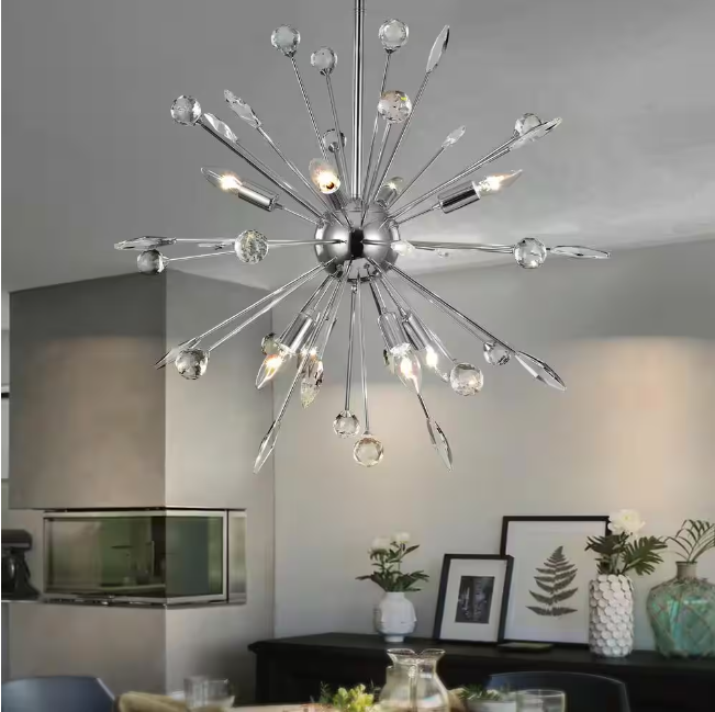 EDISLIVE Calzada 8-Light Chrome Crystal Sputnik Chandelier