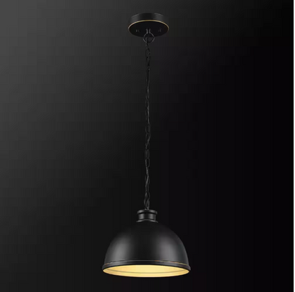 Hampton Bay Talullah 1-Light Oil Rubbed Bronze Pendant Lighting with Gold Interior