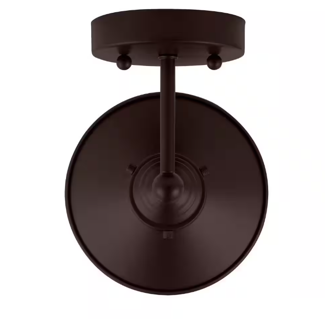 Hampton Bay Glenhurst 1-Light Bronze Industrial Farmhouse Indoor Wall Sconce Light Fixture with Metal Shade