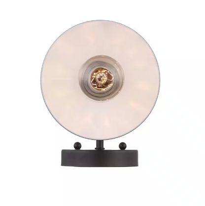Hampton Bay Glenhurst 1-Light Bronze Industrial Farmhouse Indoor Wall Sconce Light Fixture with Metal Shade