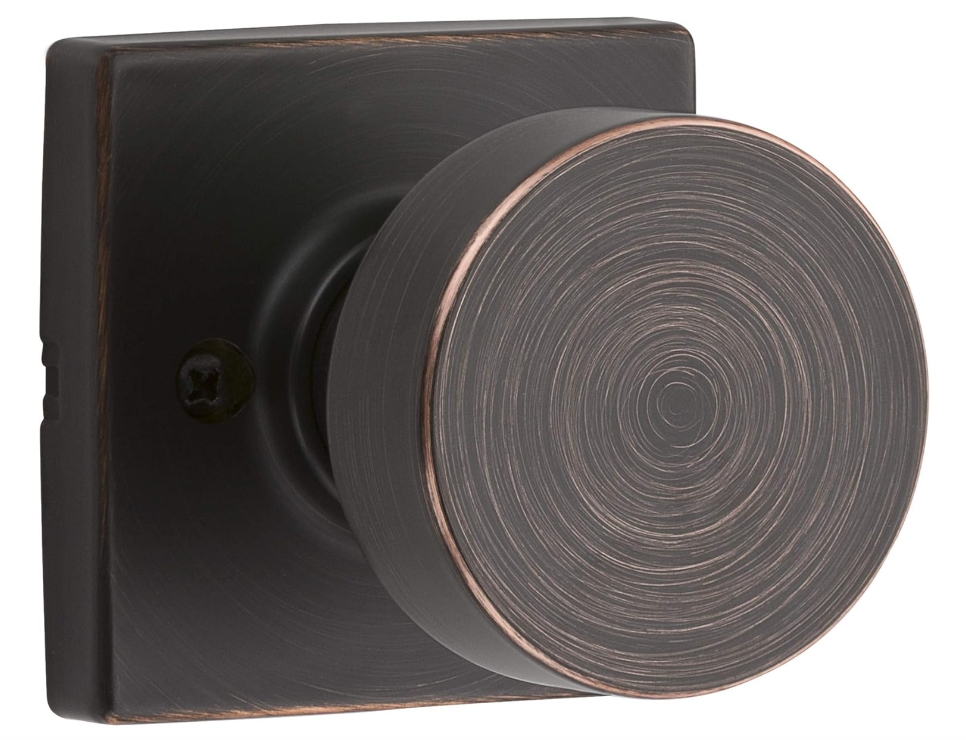 Kwikset 788PSKSQT-11P Pismo Knob with Square Rose Half Dummy Venetian Bronze Finish