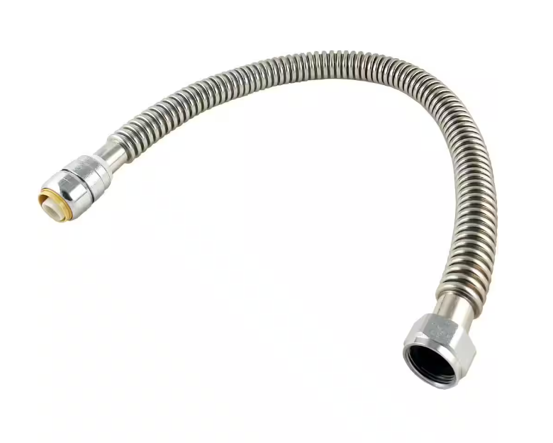 SharkBite 1 in. Push-to-Connect x 1 in. FIP x 24 in. Corrugated Stainless Steel Water Softener Connector