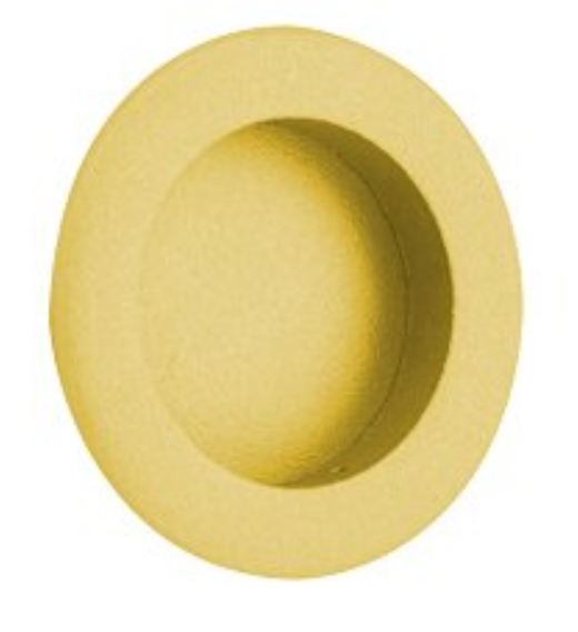 2 1/2" Diameter Round Recessed Pull in Satin Brass