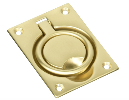 Baldwin 0395033 Flush Ring Pull Vintage Brass Finish
