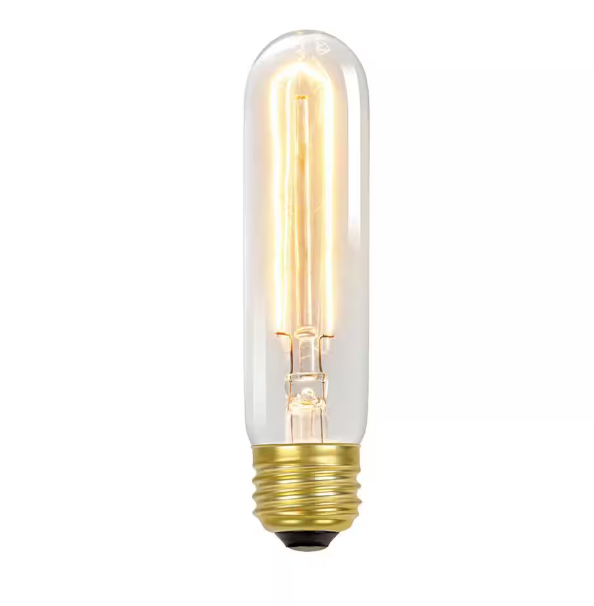 2-Pack Globe Electric 60 Watt T10 Dimmable Antique Style Radio Tube Vintage Edison Incandescent Light Bulb, Soft White Light