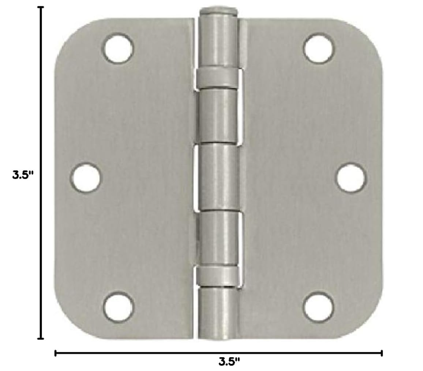 (12 Hinges) Deltana S35R5BB15 Ball Bearing Steel 3 1/2-in. x 3 1/2-in. x 5/8-in. Radius Hinge