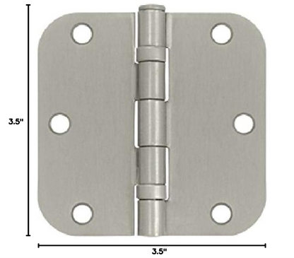 Deltana S35R5BB15 Ball Bearing Steel 3 1/2-Inch x 3 1/2-Inch x 5/8-Inch Radius Hinge (Sold as a Pair)