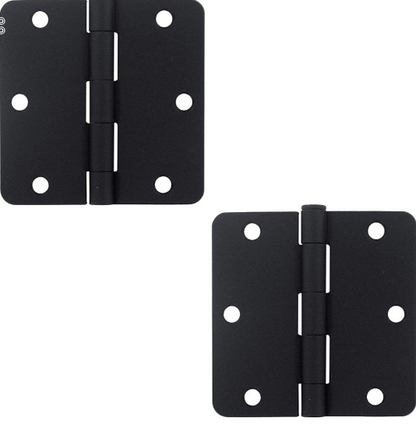 Deltana S35R41B3 1/2" x 3 1/2" 1/4" Radius/Residential Door Hinge (Sold as a Pair) in Paint Black