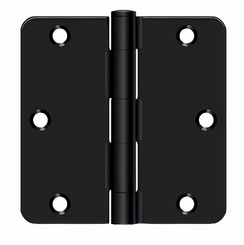 Deltana S35R41B3 1/2" x 3 1/2" 1/4" Radius/Residential Door Hinge (Sold as a Pair) in Paint Black