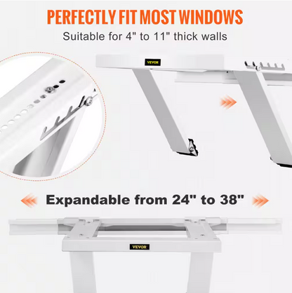 VEVOR Air Conditioner Support Bracket 220 lbs. Load Capacity No Drilling Easy Installation Fit Single or Double Hung Windows