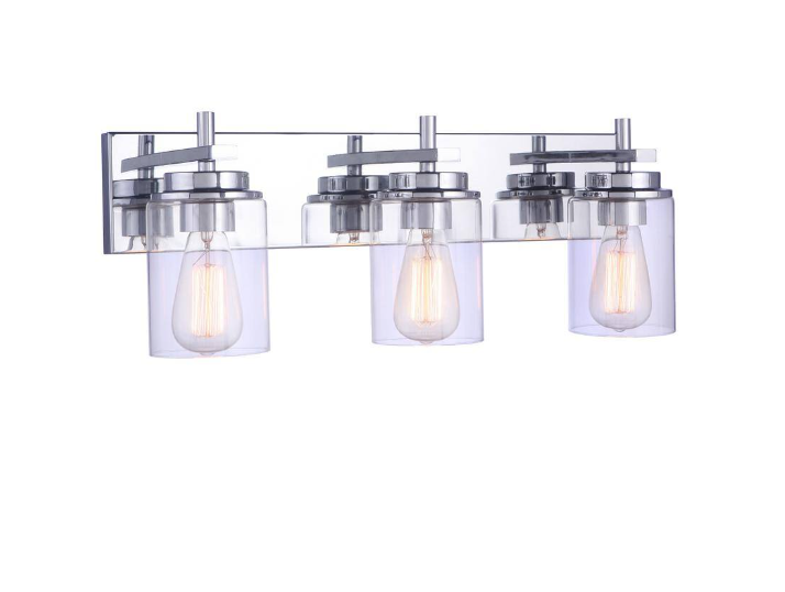 CRAFTMADE Reeves 23 in. 3-Light Chrome Finish Vanity Light with Clear Glass Shade