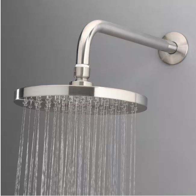 Glacier Bay 1-Spray Pattern 8 in. Single Wall Mount Fixed Shower Head in Brushed Nickel